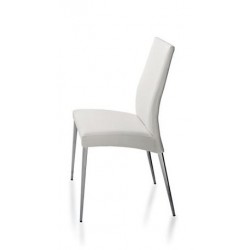 POINT stolička jedálenská SELLY, chróm / biela , 08SEL1148 - ROZBALENÝ TOVAR