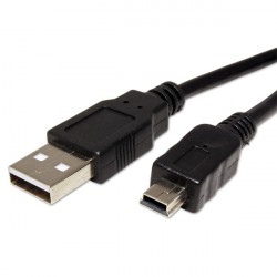 Logo USB kábel (2.0), USB A samec - miniUSB samec, 2m, čierny, blister