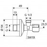 SCHELL ventil rohový SCHELL Comfort 1/2"-1/2" bez matice 052170699