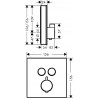 Hansgrohe ShowerSelect Glass termostatická batéria pre 2 spotrebiče k telesu pod omietku biela/chróm,15738400