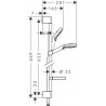Hansgrohe Crometta sprchový set Vario 2-prúdový s tyčou 0,65m a miskou Casetta biela/chróm 26553400