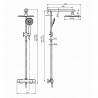 RUBINETA - Sprchový systém ETNA + termostatická batéria THERMO-15 chróm 625028