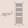 P.M.H. Marabu kúpeľnový radiátor 600 x 1815 mm metalická strieborná M6MS