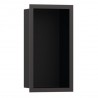 HANSGROHE XtraStoris Individual výklenok do steny matná čierna s designovým rámom 300 x 150 x 100 mm kartáčovaný čierny chróm 5