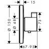 Hansgrohe Ecostat S termostatická sprchová batéria Highflow 59 l/min.pod omietku, chróm 15756000