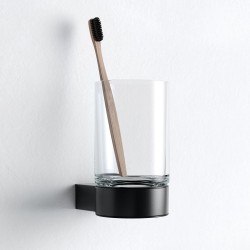 KEUCO BLACK SELECTION držiak na pohár s pohárom z krištáľového skla, čierna 14950379000