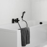 Hansgrohe Vernis Shape dvojotvorová batéria na okraj vane a ručnou sprchou Vernis Blend Vario, matná čierna, 71462670