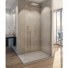 SANSWISS Walk-In EASY pevná sprchová stena 130, výška 200cm, aluchróm, sklo číre, AquaPerle STR4P1305007