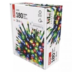 EMOS Lighting D4AM04 LED vianočná reťaz, 18 m, vonkajšia aj vnútorná, multicolor, časovač