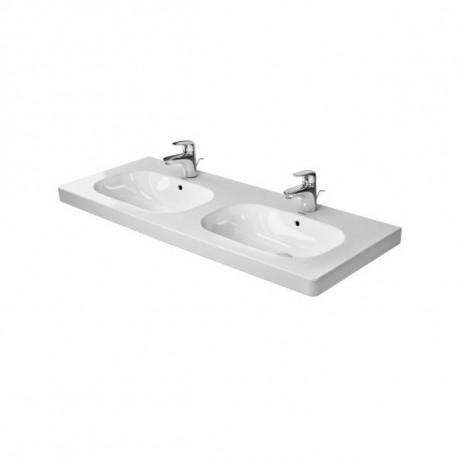 Duravit D-CODE dvojumývadlo 120 x 49 cm s prepadom, biele 03481200002