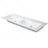 DURAVIT Me by Starck 130 x 49 cm dvojumývadlo s prepadom, bez otvoru pre batériu, biele 2336130060