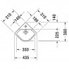 DURAVIT ME by Starck 43,5 x 38 cm rohové umývadlo biele 0722430000