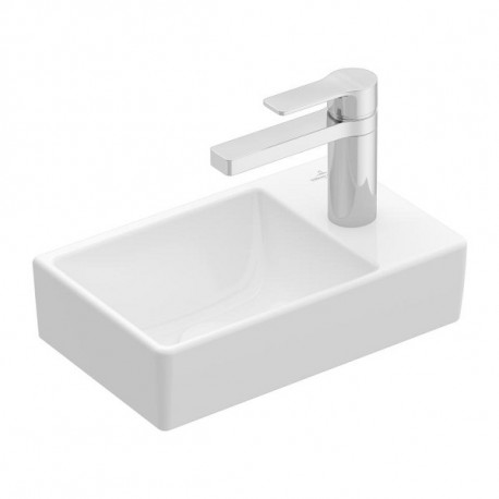 VILLEROY & BOCH Avento umývadlo 36 x 22 cm s otvorom na batériu vpravo biela s CeramicPlus, 43003LR1