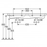 Villeroy & Boch SUBWAY 3.0 dvojumývadlo bez prepadu 2x bez otvoru pre batériu 1300 x 470 mm, Biela Alpin,4A71D301