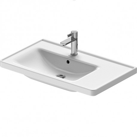 Duravit D-NEO nábytkové umývadlo 80 x 48 cm asymetrické s um. vaničkou vľavo, s prepadom, biele s WG 23698000001