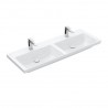 Villeroy & Boch SUBWAY 3.0 dvojumývadlo bez prepadu 2x s otvorom pre batériu 1300 x 470 mm, Stone White Ceramic Plus, 4A71D1RW