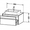 Duravit KETHO skrinka pod umývadlo 800 x 426 x 550 mm univerzálna, s výrezom pre umývadlo v strede, 1-zásuvková, matná biela KT