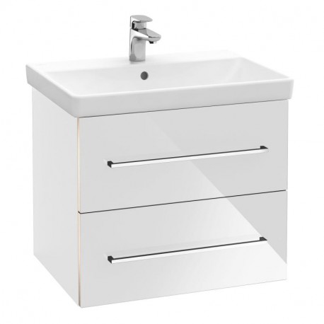 Villeroy & Boch AVENTO skrinka s umývadlom 580x514x452 mm, 2 zásuvky, Crystal White A88900B4 + 41586001