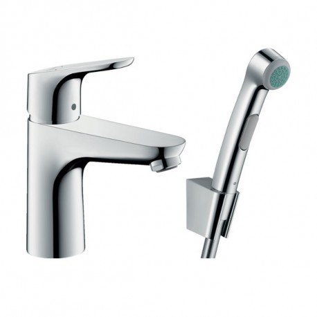 Hansgrohe Focus páková umývadlová batéria 100 s ručnou sprchou Bidette, chróm 31927000