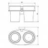 NOVASERVIS dvojitý držiak zubných kefiek a pasty Metalia 12 sklo-chróm 0257,0