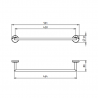 NOVASERVIS držiak uteráku 500mm Metalia 11 chróm 0127,0