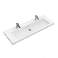 VILLEROY & BOCH Subway 2.0 umývadlo nábytkové 1300x470 mm, s prepadom, s otvormi na dve batérie, biela 7176D201