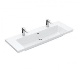 Villeroy & Boch SUBWAY 3.0 umývadlo na skrinku s prepadu s otvorom pre batériu , 1300 x 470 mm, Biela Alpin Ceramic Plus, 4A70D