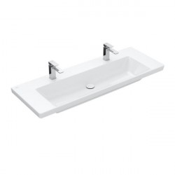 Villeroy & Boch SUBWAY 3.0 umývadlo na skrinku bez prepadu s otvorom pre batériu , 1300 x 470 mm, Biela Alpin Ceramic Plus, 4A7