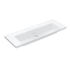 Villeroy & Boch SUBWAY 3.0 umývadlo na skrinku bez prepadu bez otvoru pre batériu , 1300 x 470 mm, Biela Alpin Ceramic Plus, 4A