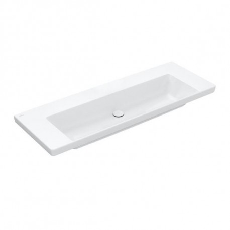 Villeroy & Boch SUBWAY 3.0 umývadlo na skrinku bez prepadu bez otvoru pre batériu , 1300 x 470 mm, Stone White Ceramic Plus, 4A