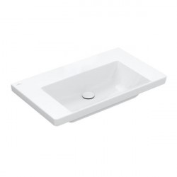 Villeroy & Boch SUBWAY 3.0 umývadlo na skrinku bez prepadu bez otvoru pre batériu , 800 x 470 mm, Biela Alpin Ceramic Plus, 4A7