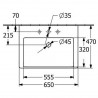 Villeroy & Boch SUBWAY 3.0 umývadlo na skrinku s prepadom s otvorom pre batériu , 650 x 470 mm, Biela Alpin , 4A706501