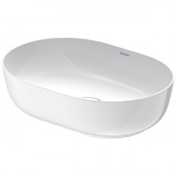 Duravit LUV 50 x 35 cm umývadlo na dosku bez prepadu, brúsené, s neuzatv. keramickým ventilom, biele WonderGliss 03795000001