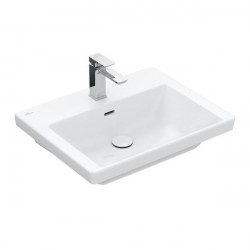 Villeroy & Boch SUBWAY 3.0 umývadlo na skrinku s prepadom s otvorom pre batériu , 600 x 470 mm, Stone White Ceramic Plus, 4A706