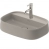 Duravit ZENCHA 55 x 39 cm umývadlo na dosku bez prepadu, s otvorom pre batériu, brúsené, satin matné šedé 2374556771