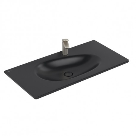 VILLEROY & BOCH Antao umývadlo na skrinku 1000 x 500 mm s otvorom pre batériu, bez prepadu Pure Black C+ 4A76A2R7