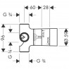 Hansgrohe Montážne telesá -základné teleso pre štvorcestný prepínacíventil Quattro pod omietku,DN20, 15930180