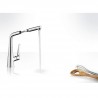 Hansgrohe Metris M71 drezová batéria 320 s vyťahovacím výtokom 1jet chróm 14821000