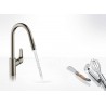 Hansgrohe Focus M41 páková drezová batéria 240 tvar J s vyťahovacou sprškou 2jet vzhľad nerez 31815800