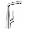 Hansgrohe Metris M71 drezová stojanková batéria 320 s vyťahovacím výtokom 1jet sBox chróm 73812000