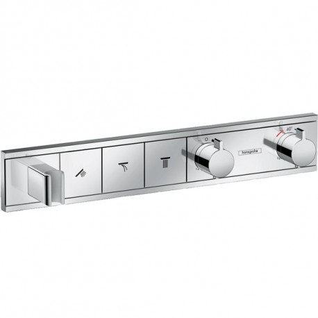 Hansgrohe RainSelect termostatická sprchová batéria pre 3 spotrebiče s držiakom k telesu pod omietku, chróm, 15356000