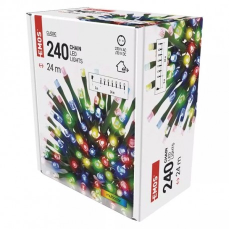 EMOS D4AM05 240LED 24m multicolor, von. aj vnút, IP44