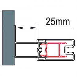 SANSWISS TOP-Line S rozširovací profil ku stene 25mm, v.1998mm, aluchróm ACT1.50.1998