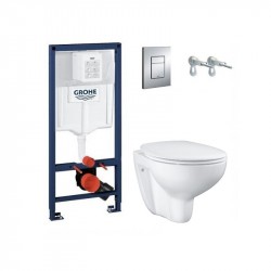 Grohe Solido set modul Rapid SL, misa WC Bau Ceramic, sedátko SoftClose, tlačidlo Skate Cosmo chróm 38772001G1