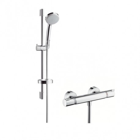 Hansgrohe Croma 100 sprchový set Vario 3 prúdy, EcoSmart 9 l/min s termostatom Ecostat Comfort chróm 27032000