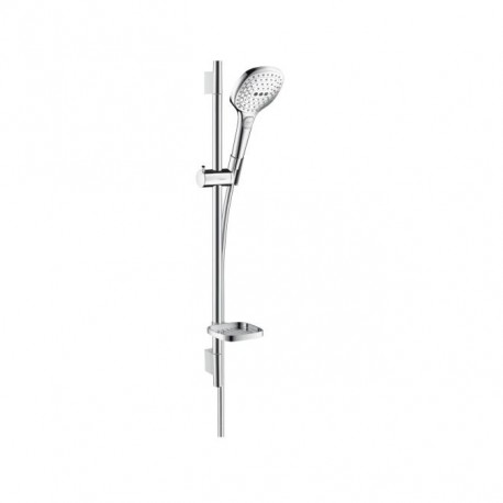 Hansgrohe Raindance Select E sprchový set 120 3jet EcoSmart 9 l/min tyč 65cm úsporná verzia biela/chróm 26622400