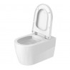 Duravit ME By Starck 37 x 57 cm závesná WC misa Rimless, Durafix, biela s úpravou WonderGliss 25290900001