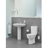 Grohe Bau Ceramic WC kombi s nádržkou a sedadlom SoftClose, Rimless, odtok rovný, alpská biela 39604000