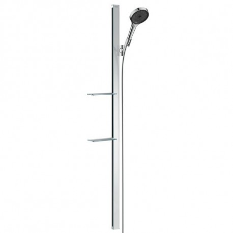 Hansgrohe Rainfinity sprchová sada 130 3jet EcoSmart 9 l/min. s tyčou 150cm hadicou a poličkami chróm, 27674000