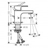 Hansgrohe Vernis Shape umývadlová batéria 70 CoolStart s odtokovou súpravou s tiahlom, EcoSmart, chróm, 71593000